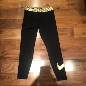 Nike gold and black leggings